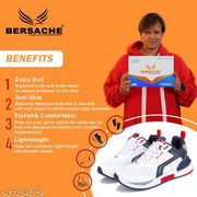 Bersache Lightweight Casual Sneaker Loafer Walking Shoes For Men (White)