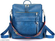 Backpack Women's Fashion Backpack Purses Multipurpose Design and Shoulder Bag PU Leather  (Blue)