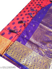 Peshwai Paithni Soft Silk saree, woven design border and woven Pallu