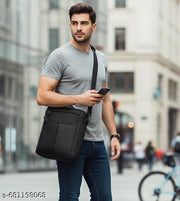 crossbody sling bag for men | casual sling bag for men | Men Sling Bag Stylish Crossbody Shoulder Bag for Daily Use | Men Sling Bag Compact Travel and Casual Crossbody Bag Black