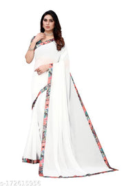 GEORGETTE SAREE WITH BEAUTIFUL LESS BORDER.