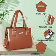 GRAADA Latest Trendy Branded Tan Handbag Synthetic Leather Women's Satchel Bag | Ladies Purse Handbag | Women bags