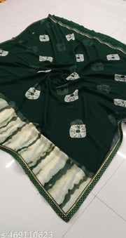 Latest Pure Geograte Saree With Sibori Printed , Trendy Georgette  Saree For Women , Low Budget Saree , With Blouse Saree , Soft Geograte , Best Choice Indian People