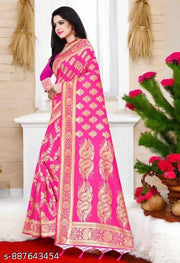 Demanding Soft Banarasi Silk Saree With Adorable Blouse Piece