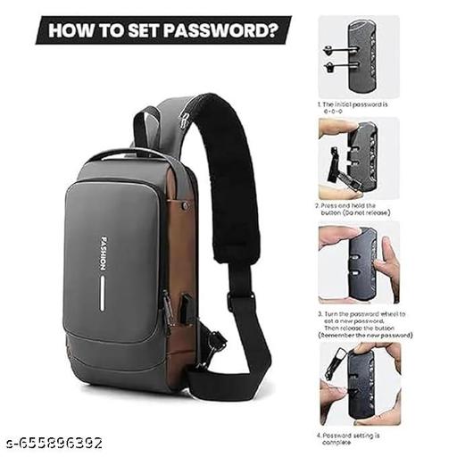 Waterproof Polyester Slim Unisex Crossbody Sling Bag Chest Backpack Men's Shoulder Bag, Leisure Travel Handbag, Hard Shell Anti-Theft Chest Bag