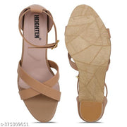 Strappy Beige Heels for Women and Girls - Stylish Footwear for Any Occasion