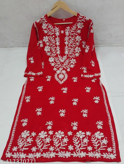 Areeba faishnebul women chikankari long kurtis riyon