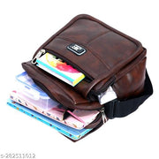 JATTIK PU Synthetic Leather Casual Formal Dailyuse Trendy Shoulder Daytrip Side Crossbody Office Slingbag For Men and women