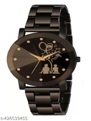 Analog wrist watch black dial watch for girls and women