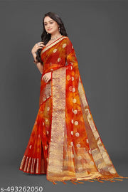 NEW FANCY ORGANZA SAREE  MULTY COLOUR SAREE
