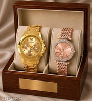New Latest Multicolor Dial Couple Watch (Pack Of 2)