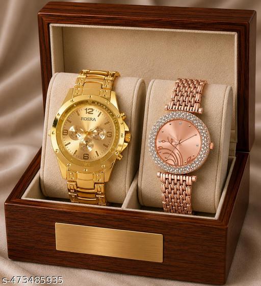 New Latest Multicolor Dial Couple Watch (Pack Of 2)