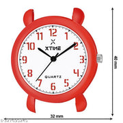 XTIME Analogue Watch Round White Dial & Red Resin Strap for Boys & Girls