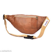 K London Real Leather Men Women Waist Bag Fanny Bag Travel Pouch Passport Holder (1240_tan)