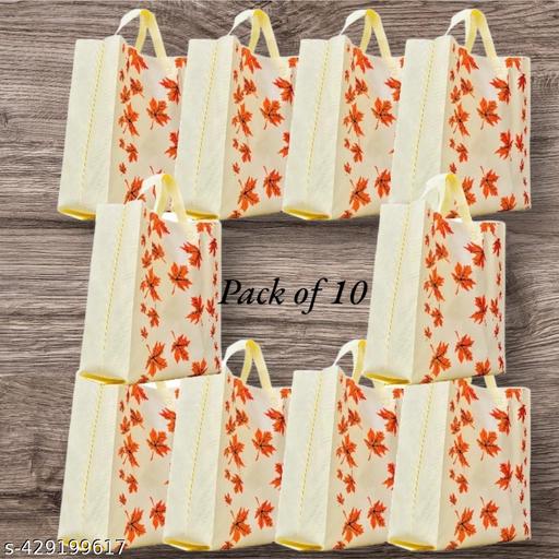 CARRY CLOUD Reusable Grocery Shopping Bag With Handle | Goodies Bag Promotional Bag |Gift Bag | Polyester Bags 15 * 20 * 5 Inch | Pack of 10