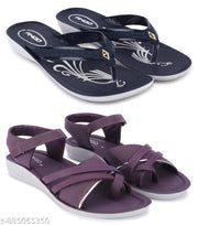 Multicolor Combo of Women's Slippers and Flipflop - Pack of 2