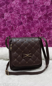 Classic versatile women Brown PU sling bags/Full hand work bag/sling bag for women/party wear bag for women/long bag for women/wedding bag for women/Small sling bags/Premium PU leather sling bags for women