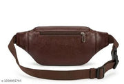 Waist Bag for Men Tan Brown Faux Leather / PU Leather Waist Bag for Men & Women | Stylish Belt Bag | Travel & Daily Use