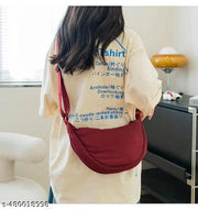 GLOSSY Crescent Bag Half-moon Shaped Crossbody Shoulder Bag with Adjustable Strap for Women Men School Sport Travel