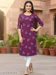 Women Printed Crepe Kurtis combo of 2