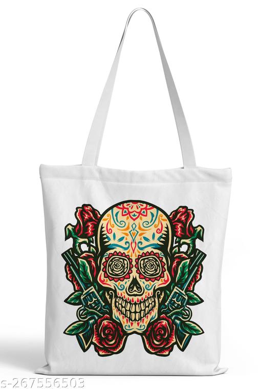 TrendoPrint Women & Girls Extra Spacious Cotton Multicolor Tote Bag-NDB49