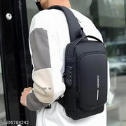 CLASSY WAIST USB BAG GOOD LOOK TRENDING CROSS SLING BUSINESS CASH BAG WITH USB POWER PORT CONNECTION MULTICOLOURED WAIST BAGUSB SLING WAIST BAG LATEST SOLID ZIPPER QUALITY 4 COMPARTMENT ZIPPER BAG
