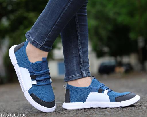 Men's See Green & Black Mesh Outdoor Casual Shoes