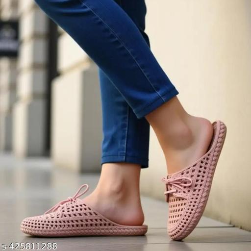 Formic Women's Trendy Flexible Rubber Sandal Slippers | Comfortable Lace-Up Daily Wear Flat Sliders for Girls
