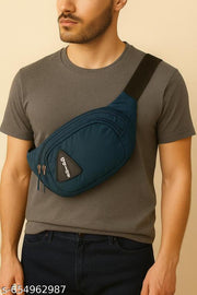 OZEL BAG Premium Crossbody Waist Bag | Trendy Travel Fanny Pack with Multiple Zippers | Unisex Adjustable Belt Pouch