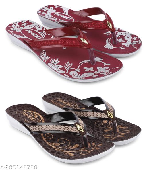 Multicolor Combo of Women's Slippers and Flipflop - Pack of 2