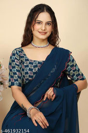 Women's Georgette saree with blouse