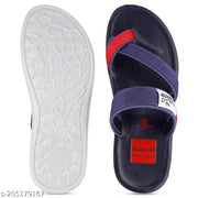 WALKAROO Men Daily Wear Comfort Slip-On Sandals with Cushion Sole |gents slippers| daily wear slippers for men| slippers For men|outdoor chappals| lightweight chappals| flat slippers for men| slip on chappals| Walkaroo men footwear-GG8210 Blue Red