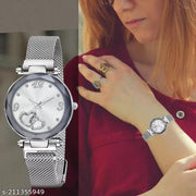 Bolun Heart Dial Silver Magnetic Strap Fashion Lady Analog Watch for girls and women