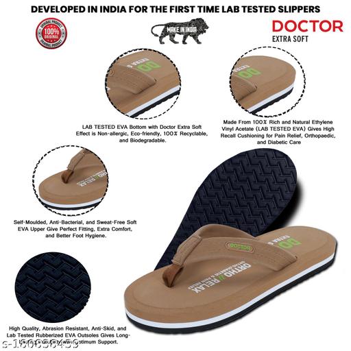 DOCTOR EXTRA SOFT D-32-Camel Men's Orthopaedic Diabetic Comfort Daily Use Slippers & Flipflops