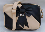 New stylish Sling bags cream handal black T
