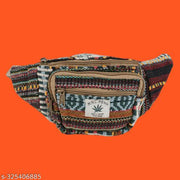 MYRIAD waist hemp bag Practical Hemp Waist Bag with Adjustable Strap Nature-Inspired Hemp Waist Pouch for Outdoor Enthusiasts Size-(30 x 12 CM)