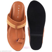 MENS SLIP-ON  KOLHAPURI TAN SANDALS