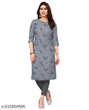 Polyster/Crepe fabric-Women Printed Straight Kurta