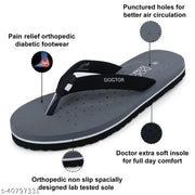 DOCTOR EXTRA SOFT Grey-OR-D-19 Women's Orthopaedic Diabetic Comfort Daily Use Slippers & Flipflops