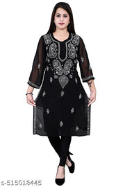 CHIKANKARI LAKHNAVI FULL EMBROIDERED KURTI WITH INNER