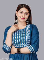New Trendy Embroidery Gaithering Anarkali kurtis