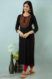 stylish women embroidered rayon kurti
