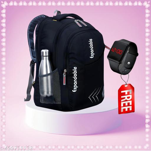 Stylish 35L Waterproof Laptop Backpack for Men & Women - Office, School, college, with free LED watch