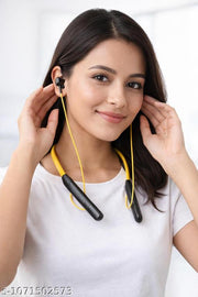 Paradise Fighter FY Wireless Headphone Magnetic Neckband 250h standby 200mAh Bluetooth  (Yellow, In the Ear)