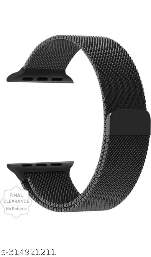menaso Magnet Watch Belt For All Series 42/44 mm black 44 mm Metal Watch Strap (black) 24 mm Stainless Steel Watch Strap  (Black)