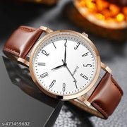 Rose Gold Case Designers Wrist Watches For Boy And Men Analog Watch - For Men Stylish Leathers Strap Analog Wrist Watches For Boy And Men