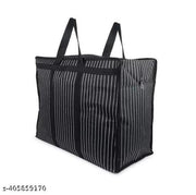 ANOTRO Multipurpose Zip Closure Market Shopping Handbag 1Pcs Black Colour (Size: Regular)