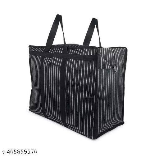 ANOTRO Multipurpose Zip Closure Market Shopping Handbag 1Pcs Black Colour (Size: Regular)
