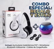 p47 wireless headphone fast charging and sound quality best+mini bluethooth speaker multi colour