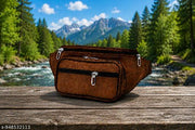 Latest Men Women Leather Waist Pack Travel Bags For MoneyY| Belt| Cards |Mobile| Documents| Kit| Books and Bills Dairy Pouch Cross Side Bag For Men Women .With Belt Stylish Small Luggage Accessories Bag I Waist Bags I Fanny pack.